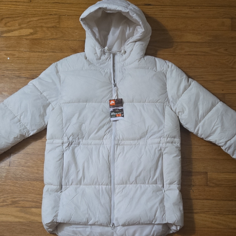 Ozark Trail Women's White Mid Length Puffer